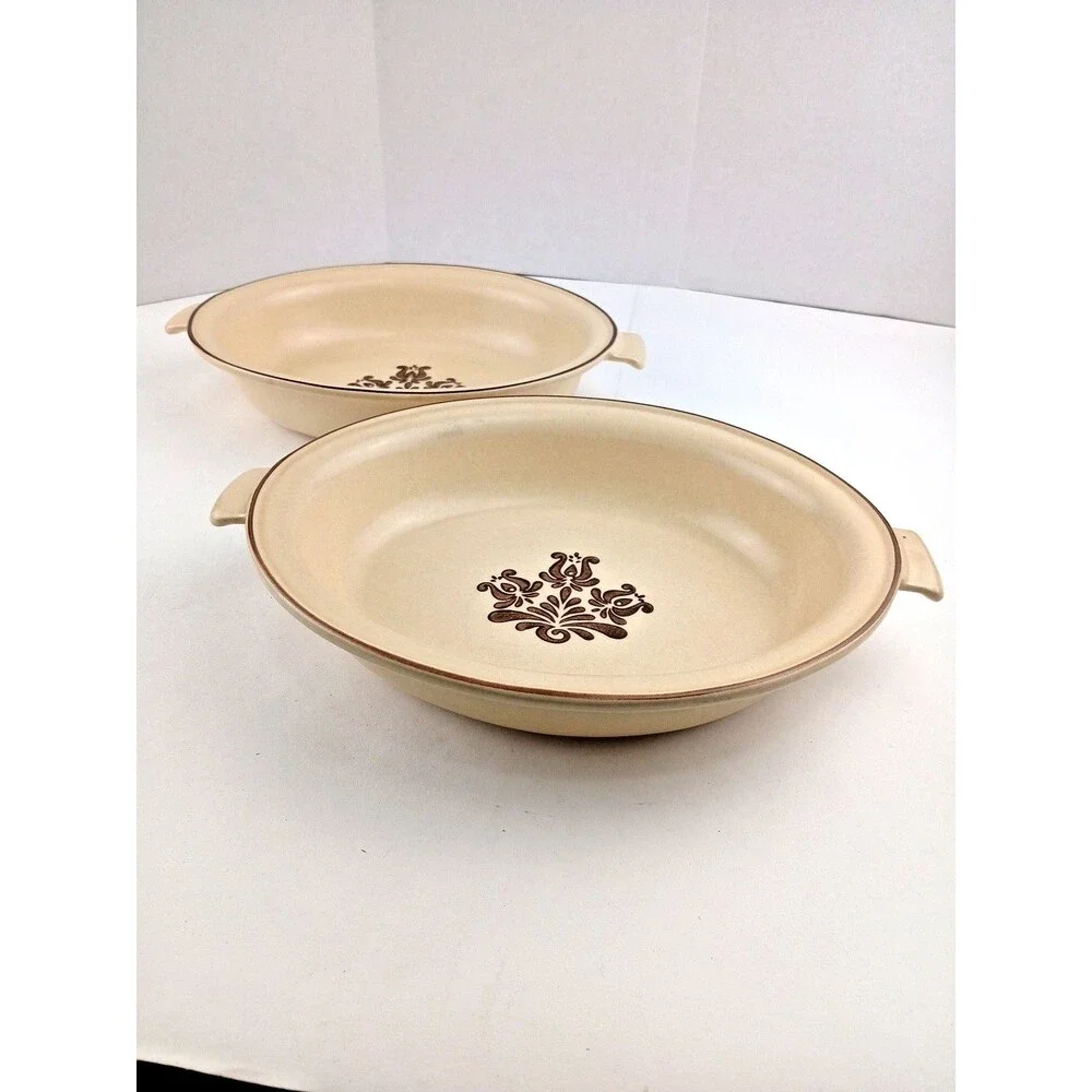 Vtg Pfaltzgraff Village Oval Vegetable Dishes Set 2 Handled Serving Bowls USA